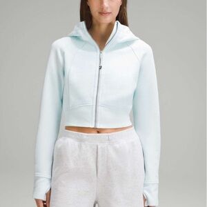 Lululemon Scuba Full-Zip Cropped Hoodie in Sheer Blue